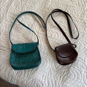 Teal and Brown Crossbody Bags